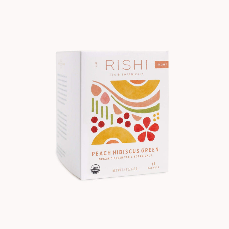 Peach Hibiscus Green SACHETS Rishi Tea & Botanicals